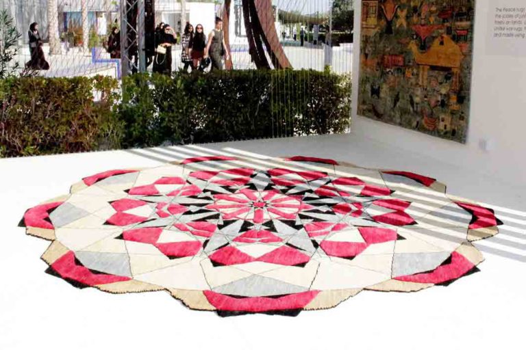 H.E. Sheikha Wafa Hasher Al Maktoum’s Carpet Woven by Afghan Women Displayed in Abu Dhabi on International Women’s Day