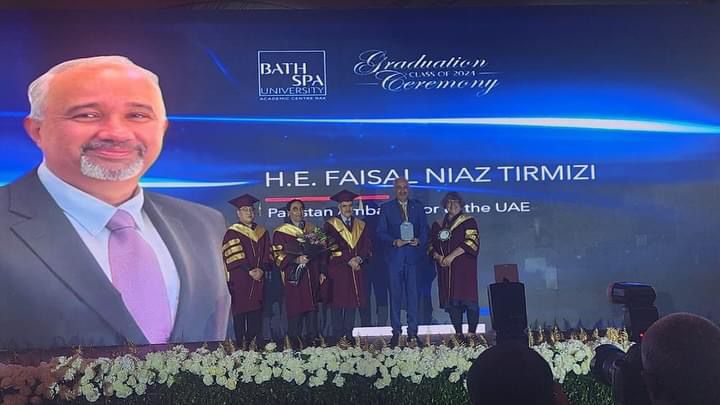 Ambassador Faisal Niaz Tirmizi Graces Bath Spa University Graduation Ceremony in Dubai