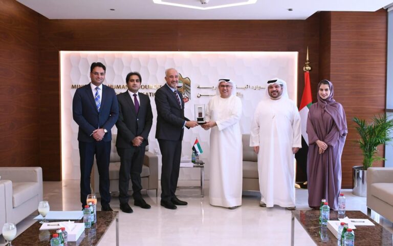 Ambassador Faisal Niaz Tirmizi Meets HE. Dr. Abdulrahman Abdulmannan Al Awar, Minister of Human Resources and Emiratisation, UAE